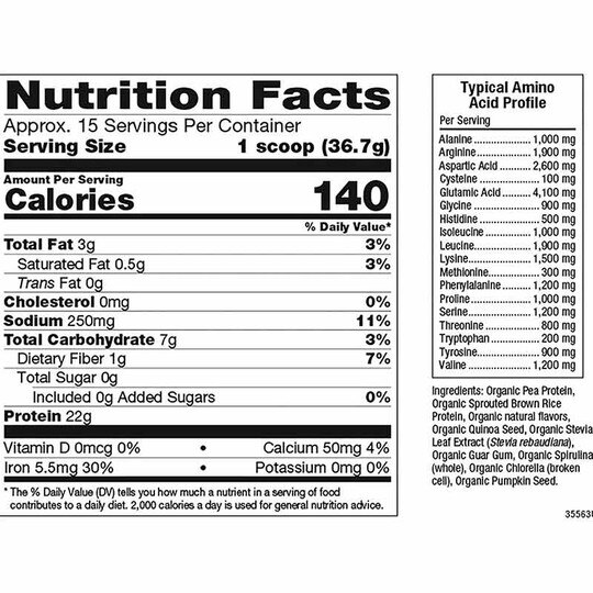 Whole Earth & Sea Raw Organic Plant Protein, NF